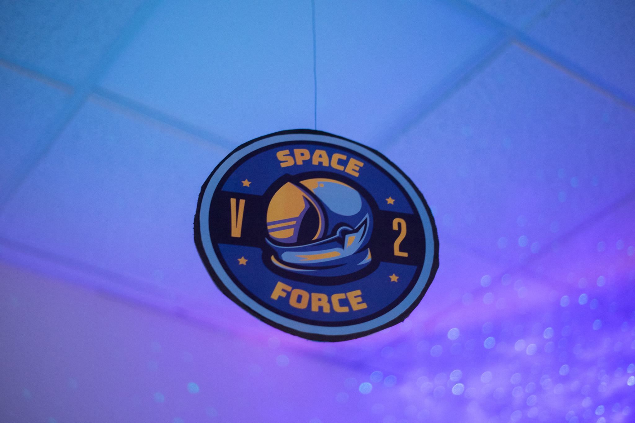 Space Force v2 Logo Hanging on sign.